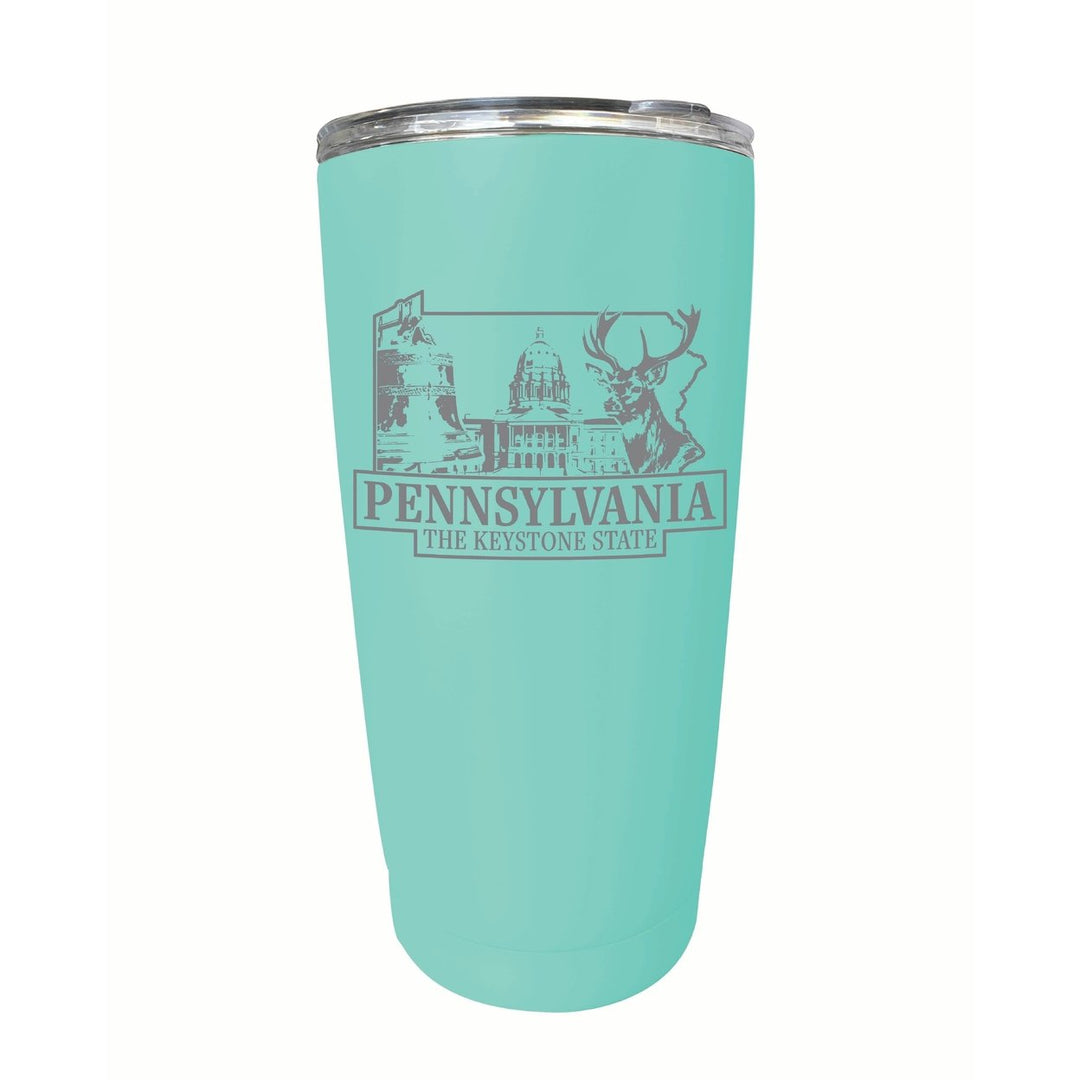 Pennsylvania Souvenir 16 oz Engraved Stainless Steel Insulated Tumbler Image 8