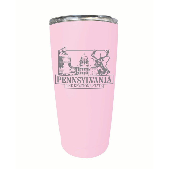 Pennsylvania Souvenir 16 oz Engraved Stainless Steel Insulated Tumbler Image 10