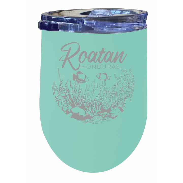 Roatan Honduras Souvenir 12 oz Engraved Insulated Wine Stainless Steel Tumbler Image 1