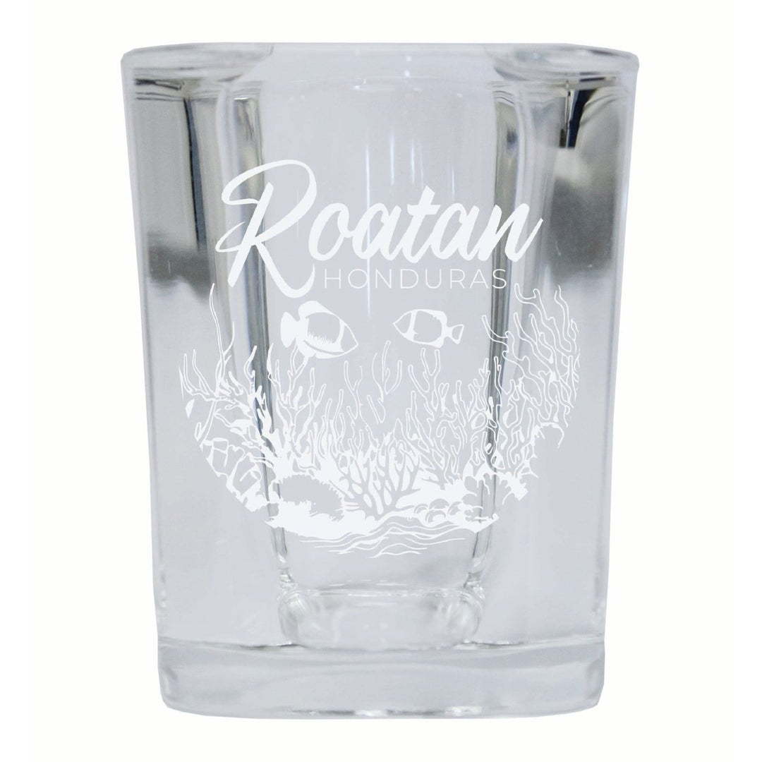 Roatan Honduras Souvenir 2 Ounce Engraved Shot Glass Square Image 4