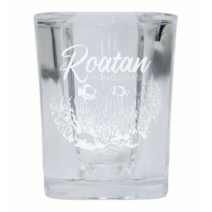 Roatan Honduras Souvenir 2 Ounce Engraved Shot Glass Square Image 1