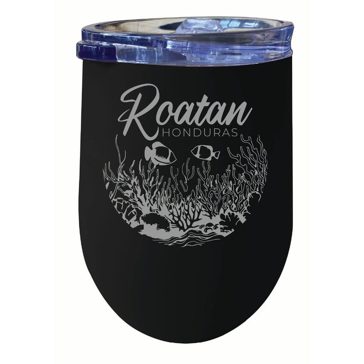 Roatan Honduras Souvenir 12 oz Engraved Insulated Wine Stainless Steel Tumbler Image 4