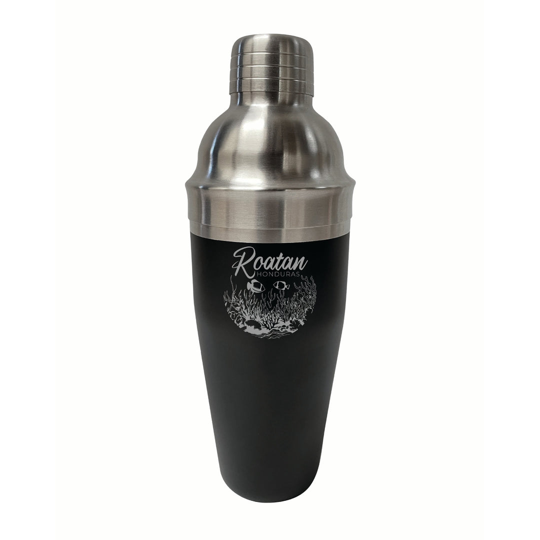 Roatan Honduras Souvenir 24 oz Engraved Stainless Steel Cocktail Shaker Image 1