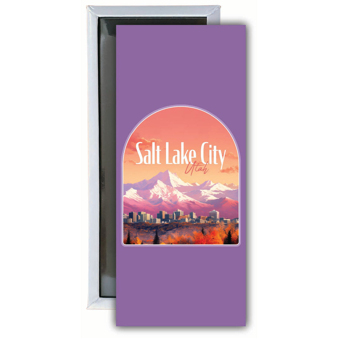 Salt Lake City Utah Design C Souvenir Fridge Magnet 4.75 x 2 Inch Image 1