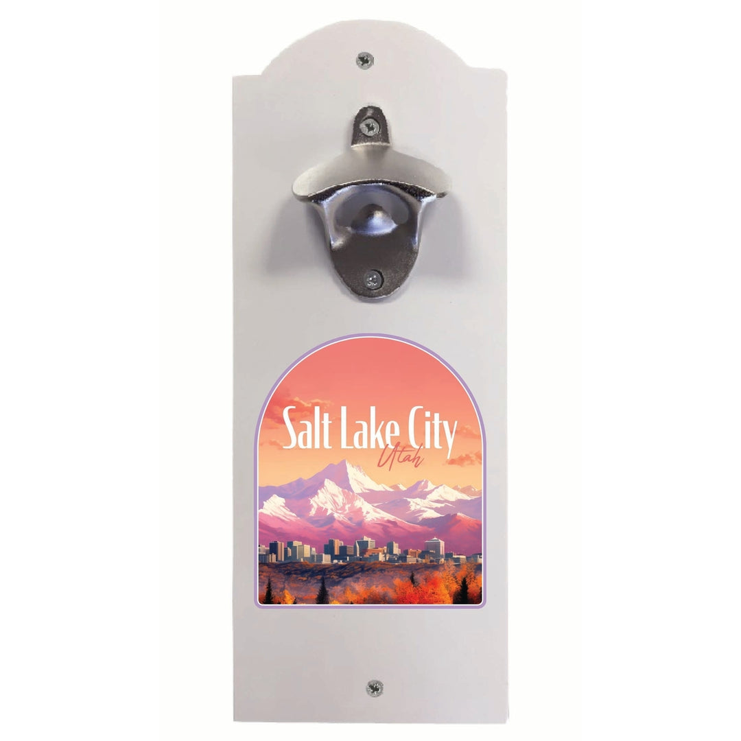 Salt Lake City Utah Design C Souvenir Wall mounted bottle opener Image 1