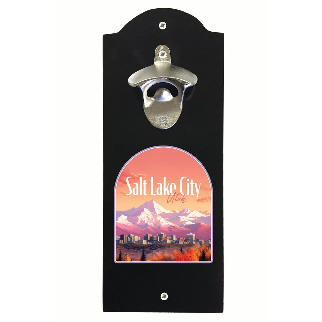 Salt Lake City Utah Design C Souvenir Wall mounted bottle opener Image 2