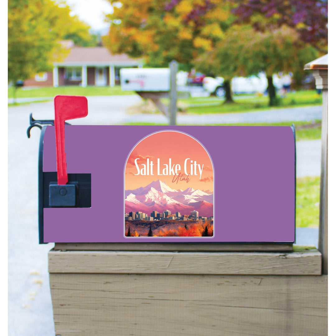 Salt Lake City Utah Design C Souvenir Magnetic Mailbox Cover Image 1