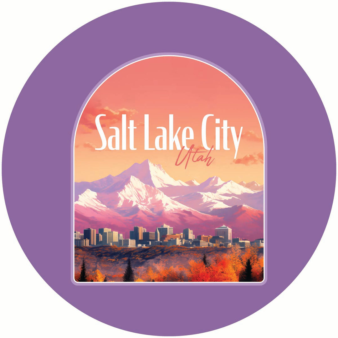 Salt Lake City Utah Design C Souvenir Coaster Paper 4 Pack Image 1