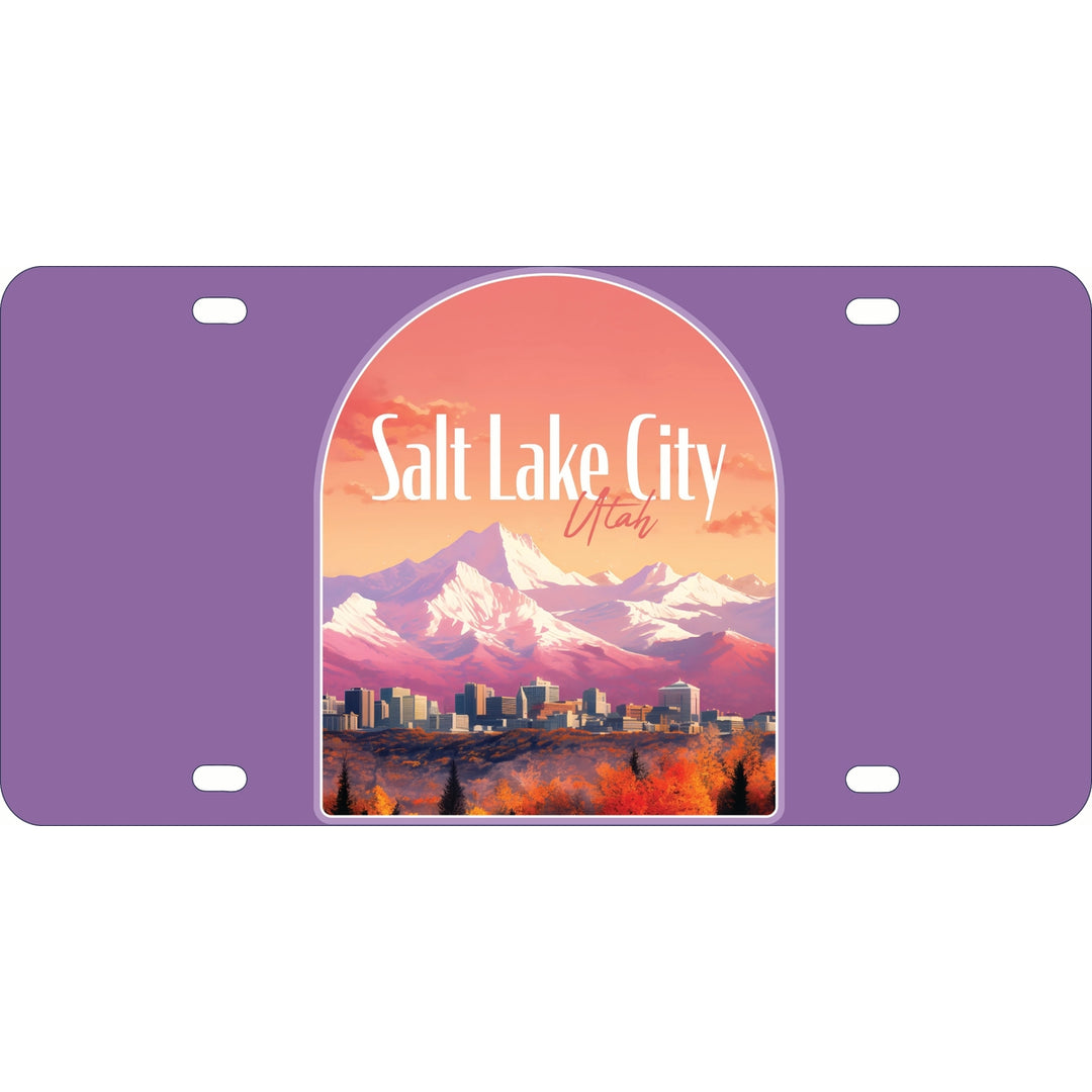 Salt Lake City Utah Design C Souvenir Metal License Plate Image 1