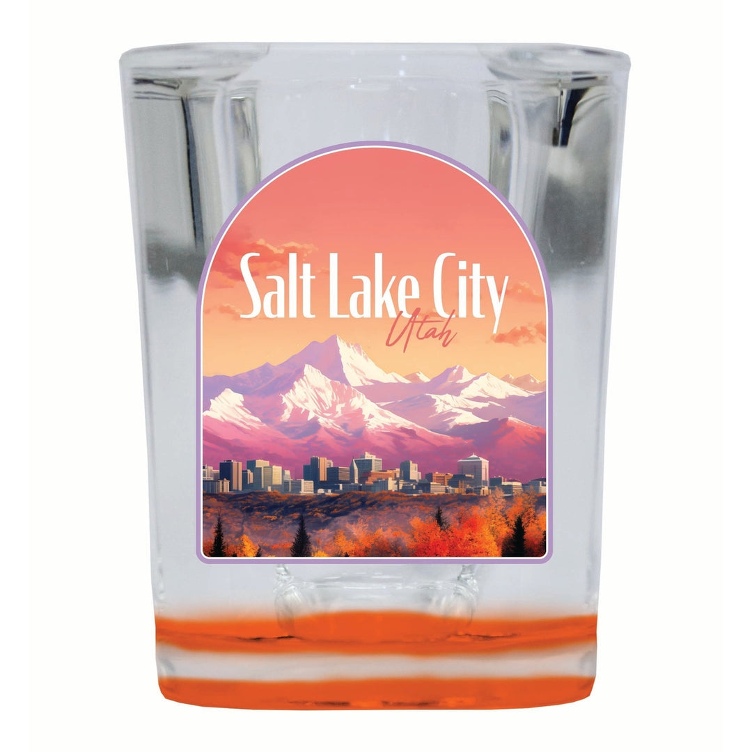 Salt Lake City Utah Design C Souvenir 2 Ounce Shot Glass Square Image 1