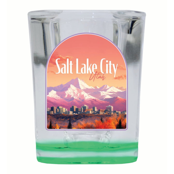 Salt Lake City Utah Design C Souvenir 2 Ounce Shot Glass Square Image 2