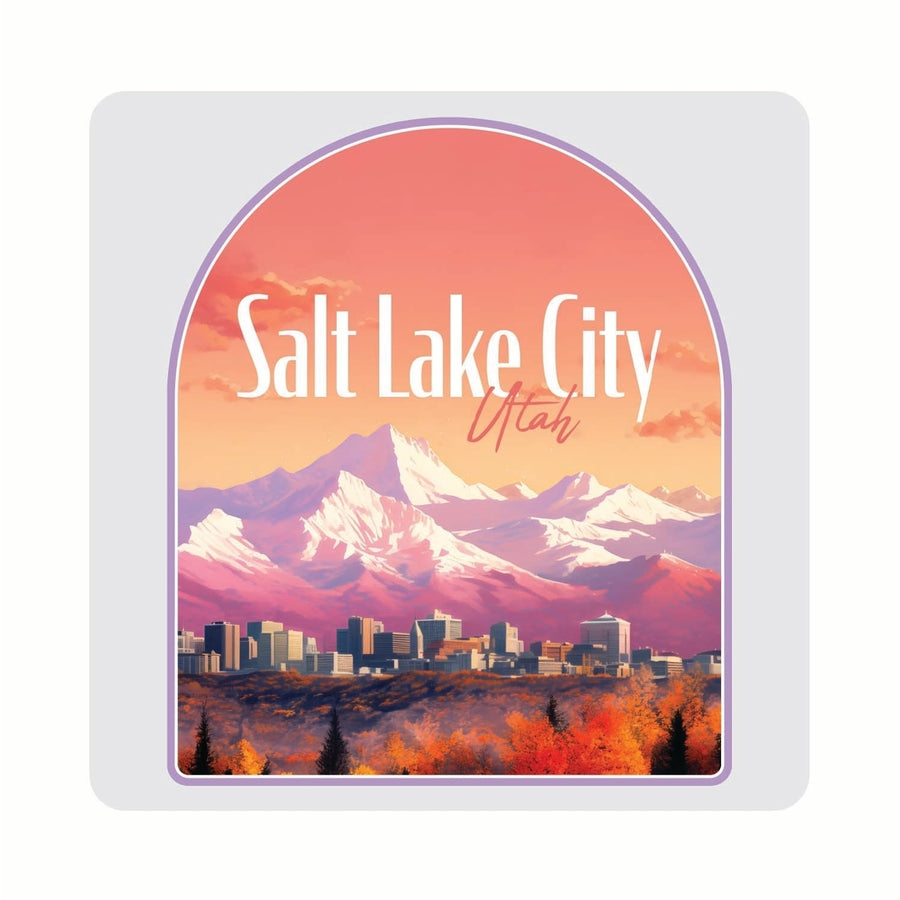 Salt Lake City Utah Design C Souvenir 4x4-Inch Coaster Acrylic 4 Pack Image 1