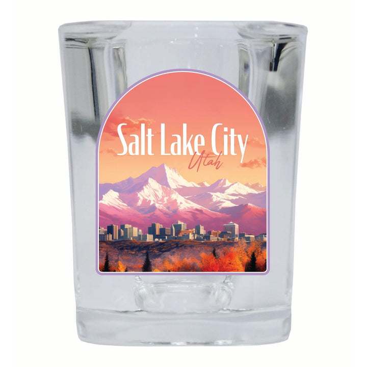 Salt Lake City Utah Design C Souvenir 2 Ounce Shot Glass Square Image 3