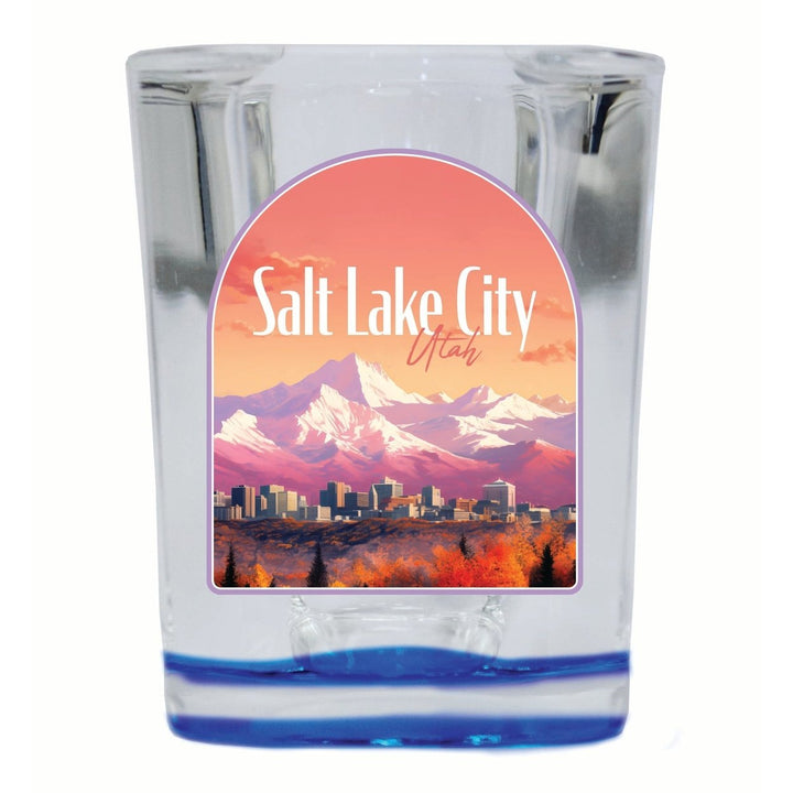 Salt Lake City Utah Design C Souvenir 2 Ounce Shot Glass Square Image 1