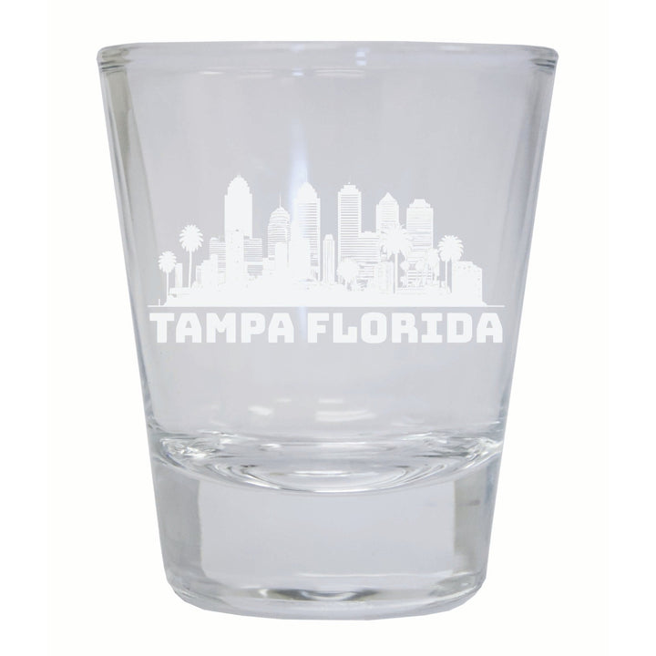 Tampa Florida Souvenir 2 Ounce Engraved Shot Glass Round Image 1