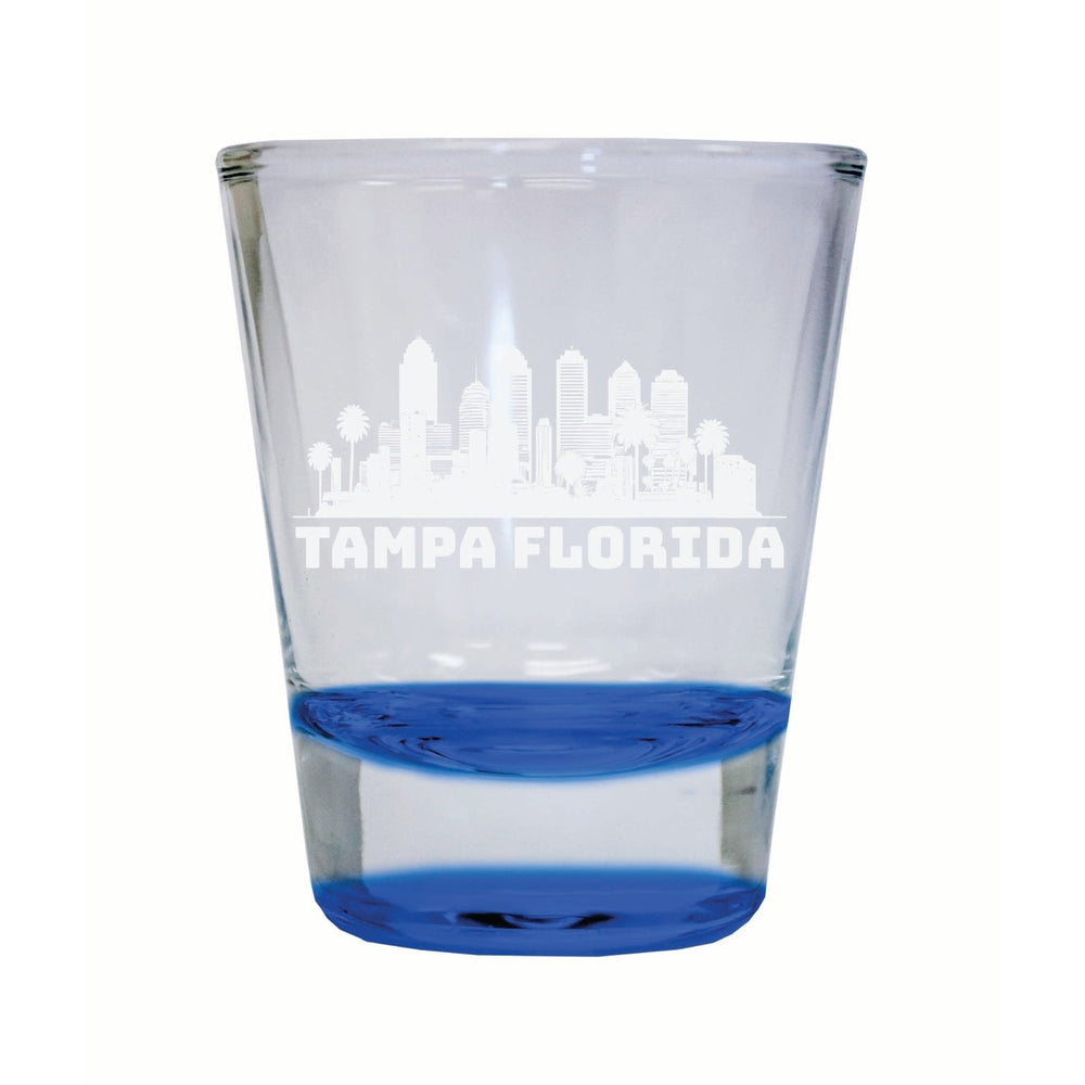 Tampa Florida Souvenir 2 Ounce Engraved Shot Glass Round Image 2