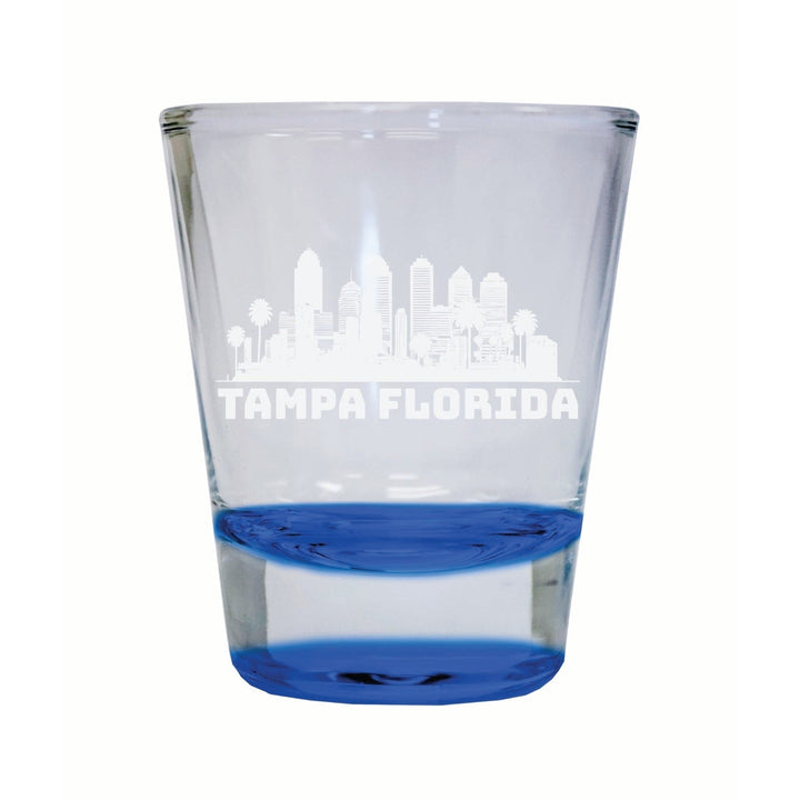 Tampa Florida Souvenir 2 Ounce Engraved Shot Glass Round Image 2