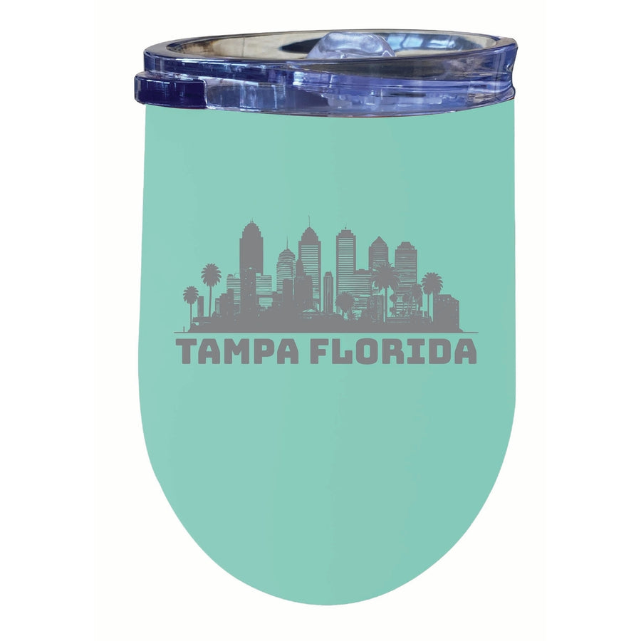 Tampa Florida Souvenir 12 oz Engraved Insulated Wine Stainless Steel Tumbler Image 1