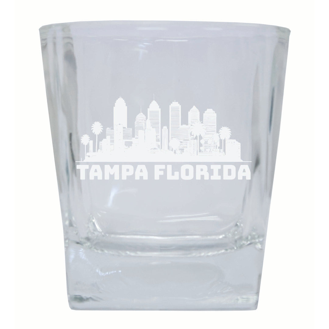 Tampa Florida Souvenir 10 oz Engraved Whiskey Glass Rocks Glass Image 1