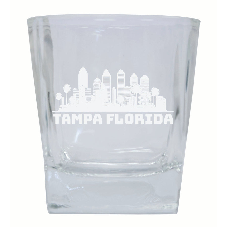 Tampa Florida Souvenir 10 oz Engraved Whiskey Glass Rocks Glass Image 1