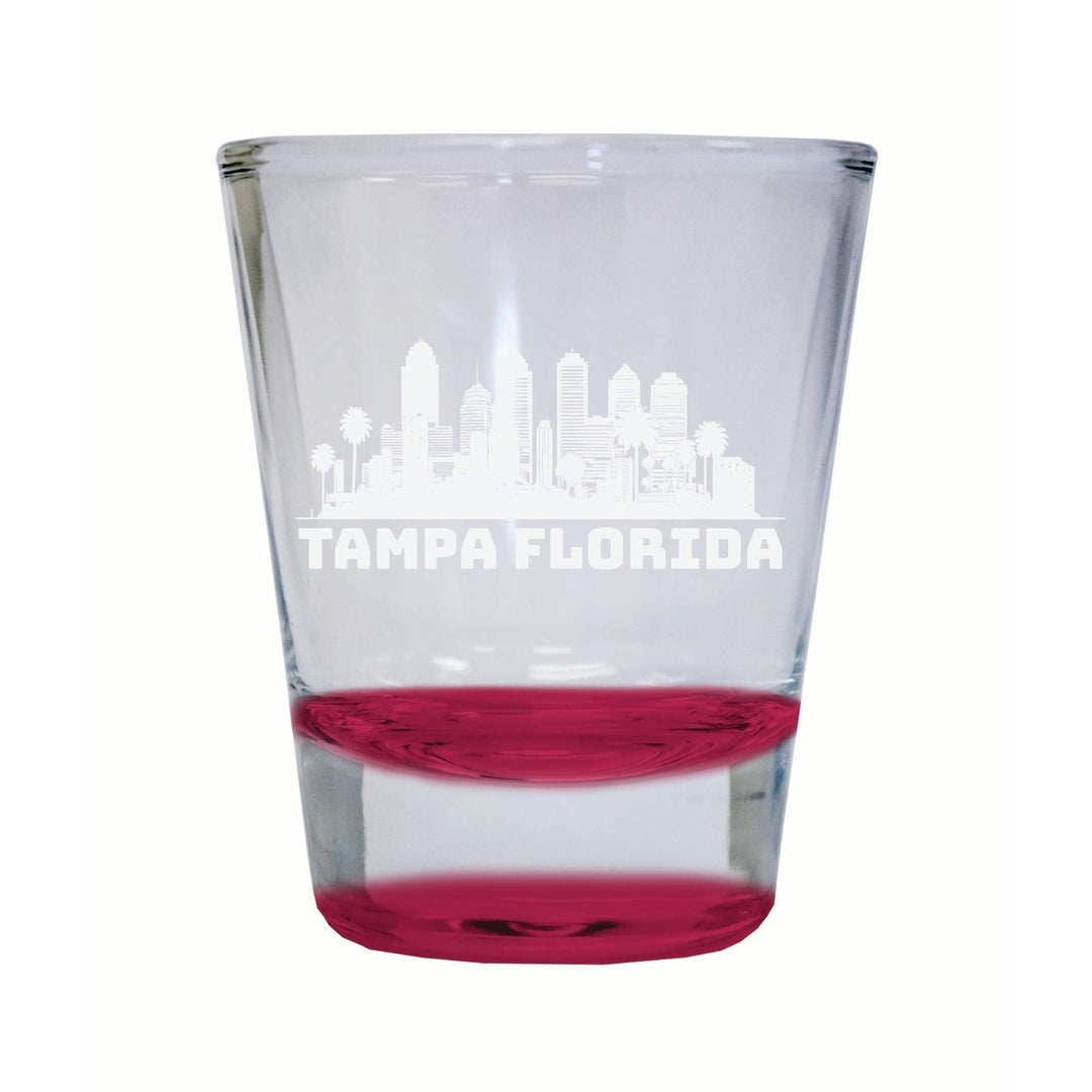 Tampa Florida Souvenir 2 Ounce Engraved Shot Glass Round Image 3