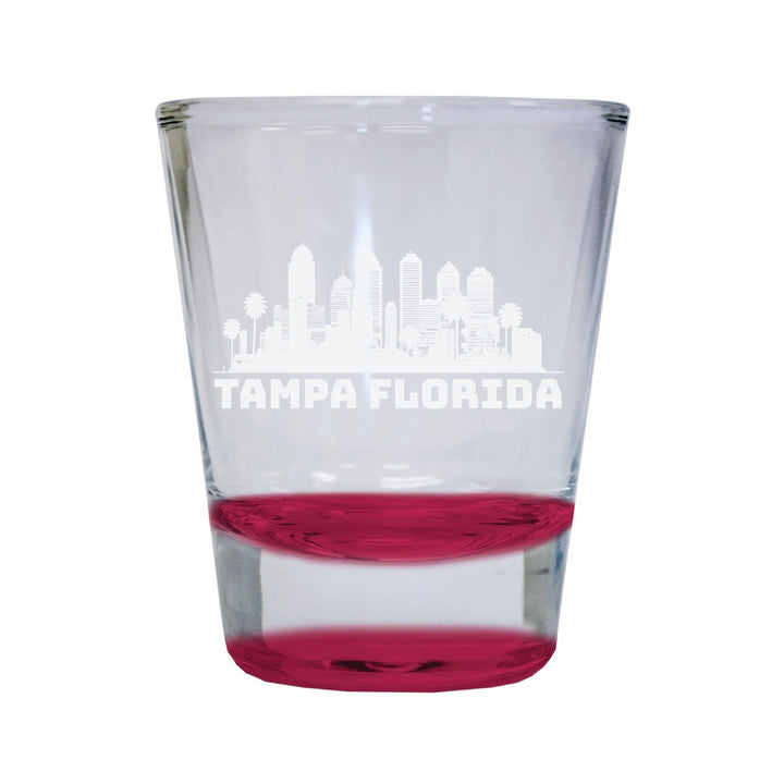 Tampa Florida Souvenir 2 Ounce Engraved Shot Glass Round Image 3