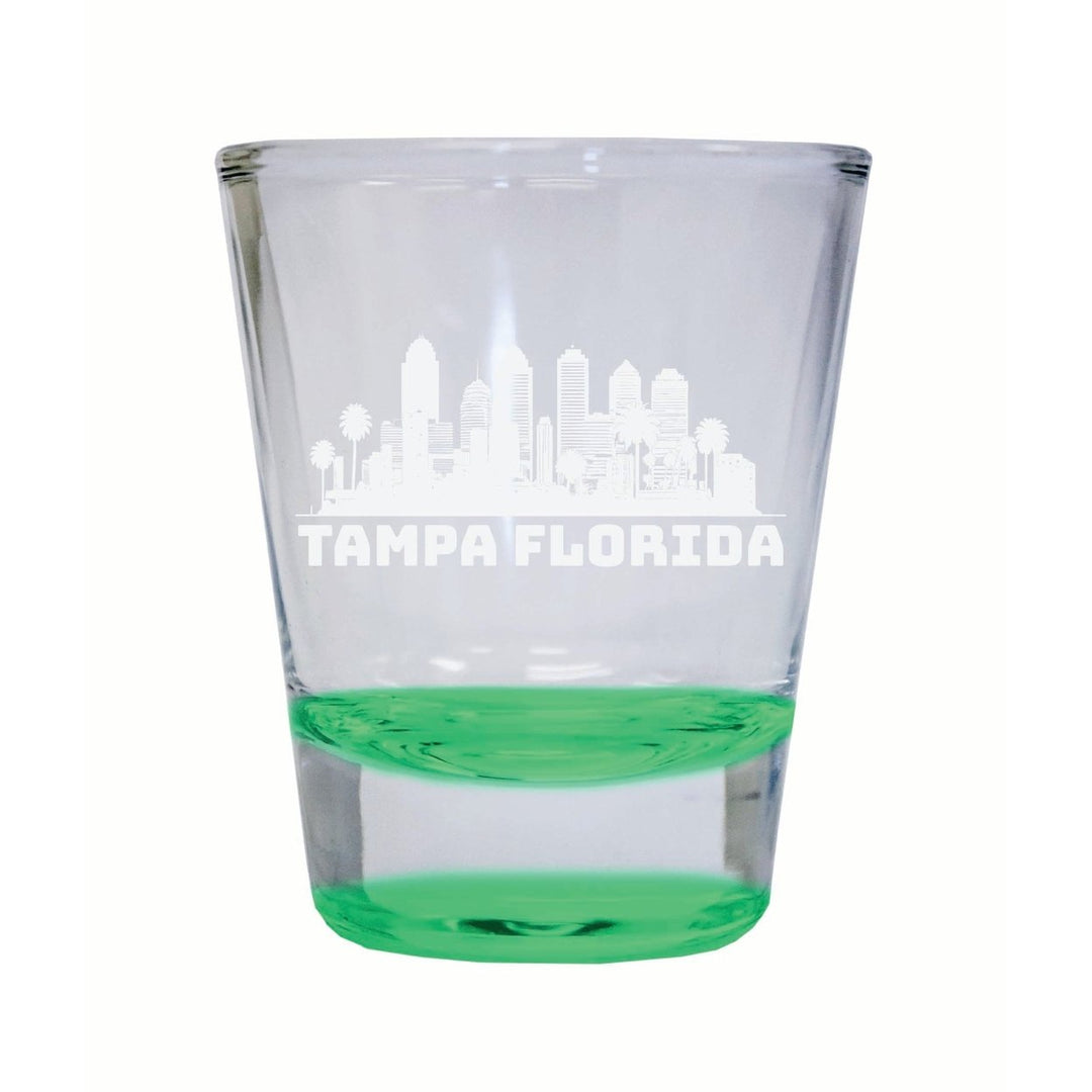 Tampa Florida Souvenir 2 Ounce Engraved Shot Glass Round Image 4