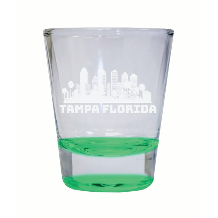 Tampa Florida Souvenir 2 Ounce Engraved Shot Glass Round Image 1