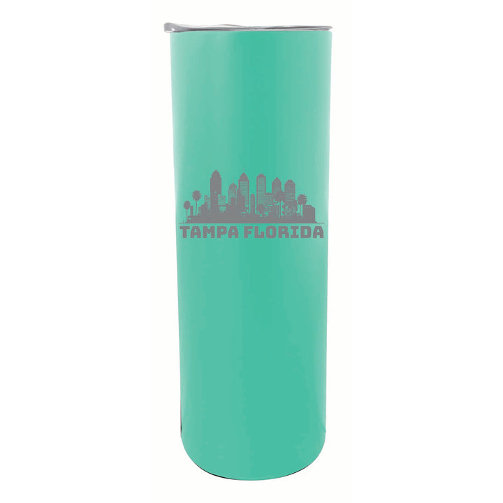 Tampa Florida Souvenir 20 oz Engraved Insulated Stainless Steel Skinny Tumbler Image 1