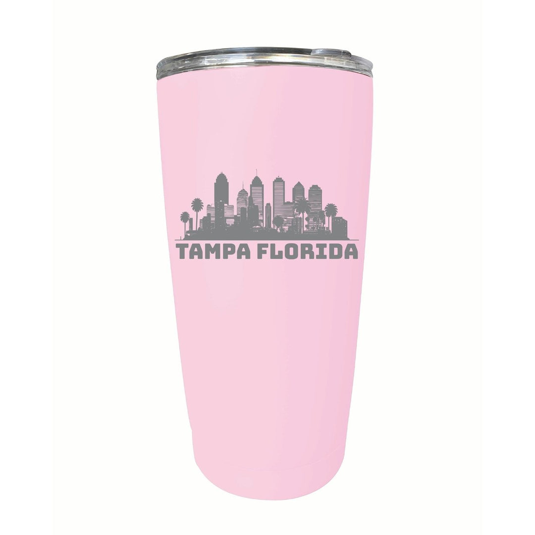 Tampa Florida Souvenir 16 oz Engraved Stainless Steel Insulated Tumbler Image 1