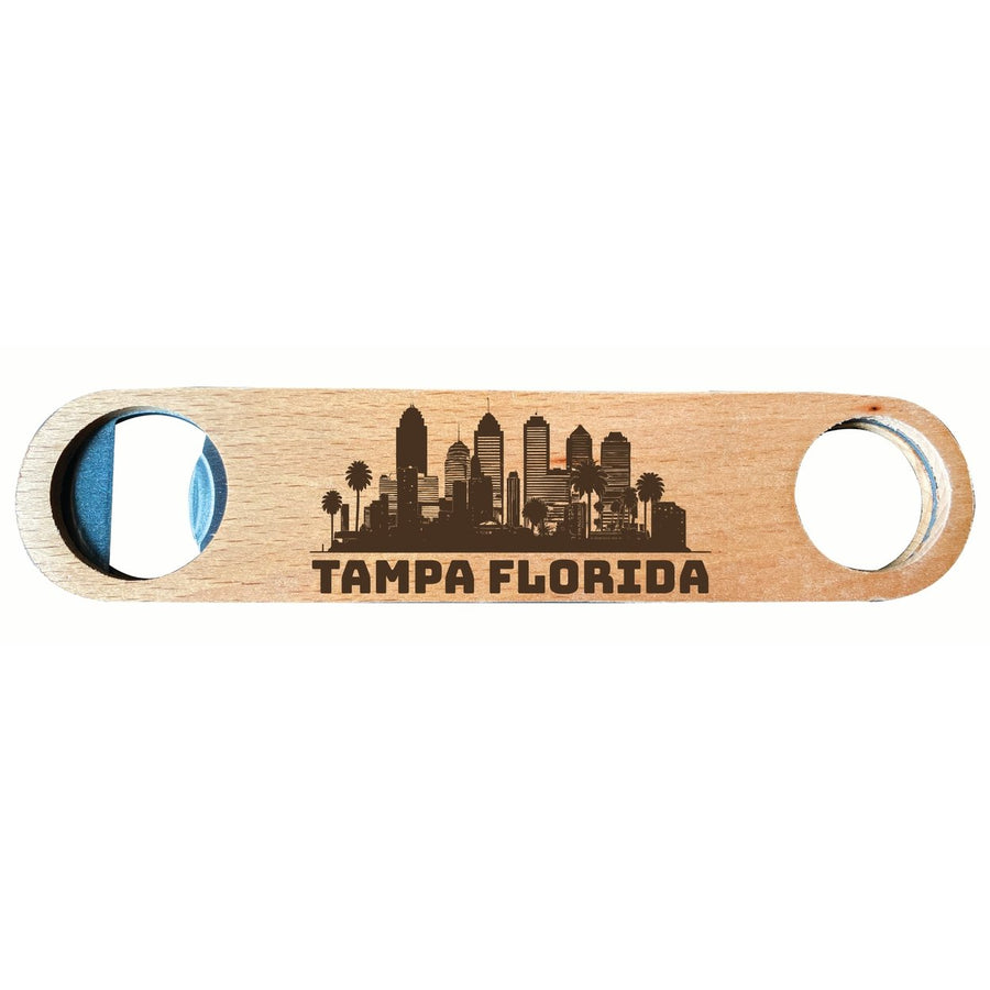 Tampa Florida Souvenir Engraved Wooden Bottle Opener Image 1