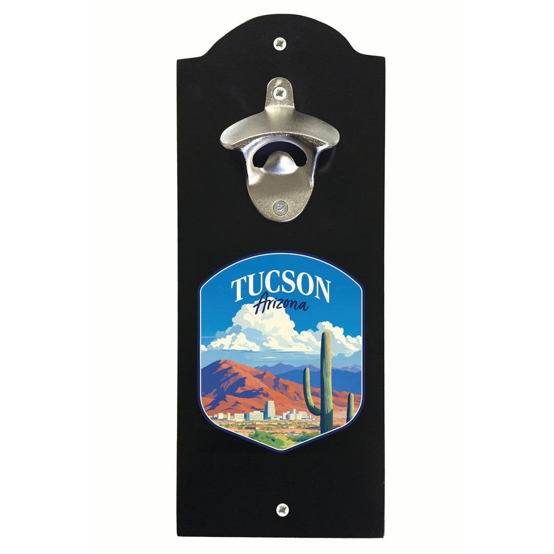 Tucson Arizona Desert Mountains Design Souvenir Wall mounted bottle opener Image 1