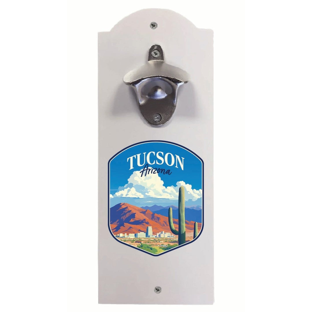 Tucson Arizona Desert Mountains Design Souvenir Wall mounted bottle opener Image 1