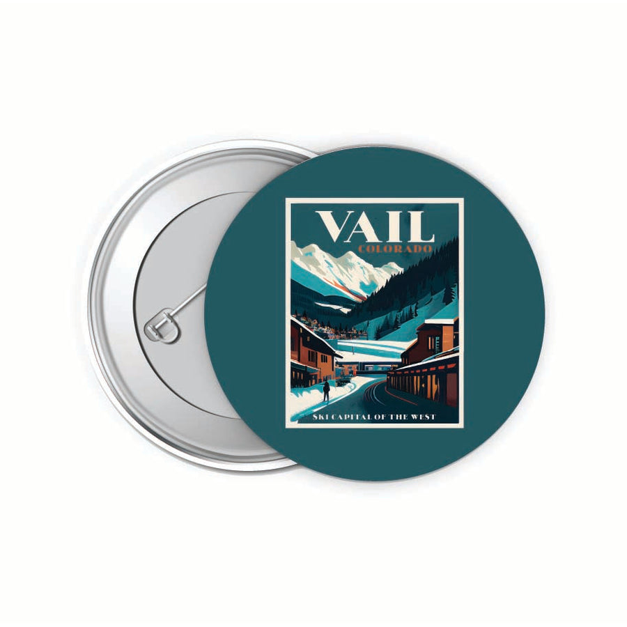 Vail Colorado Design B Souvenir Small 2-Inch Button Pin 4 Pack Image 1