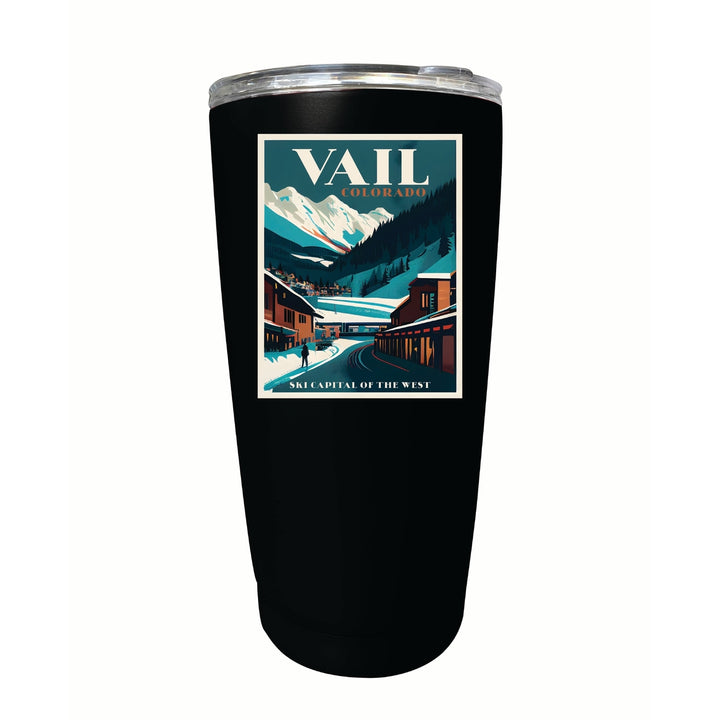 Vail Colorado Design B Souvenir 16 oz Stainless Steel Insulated Tumbler Image 1