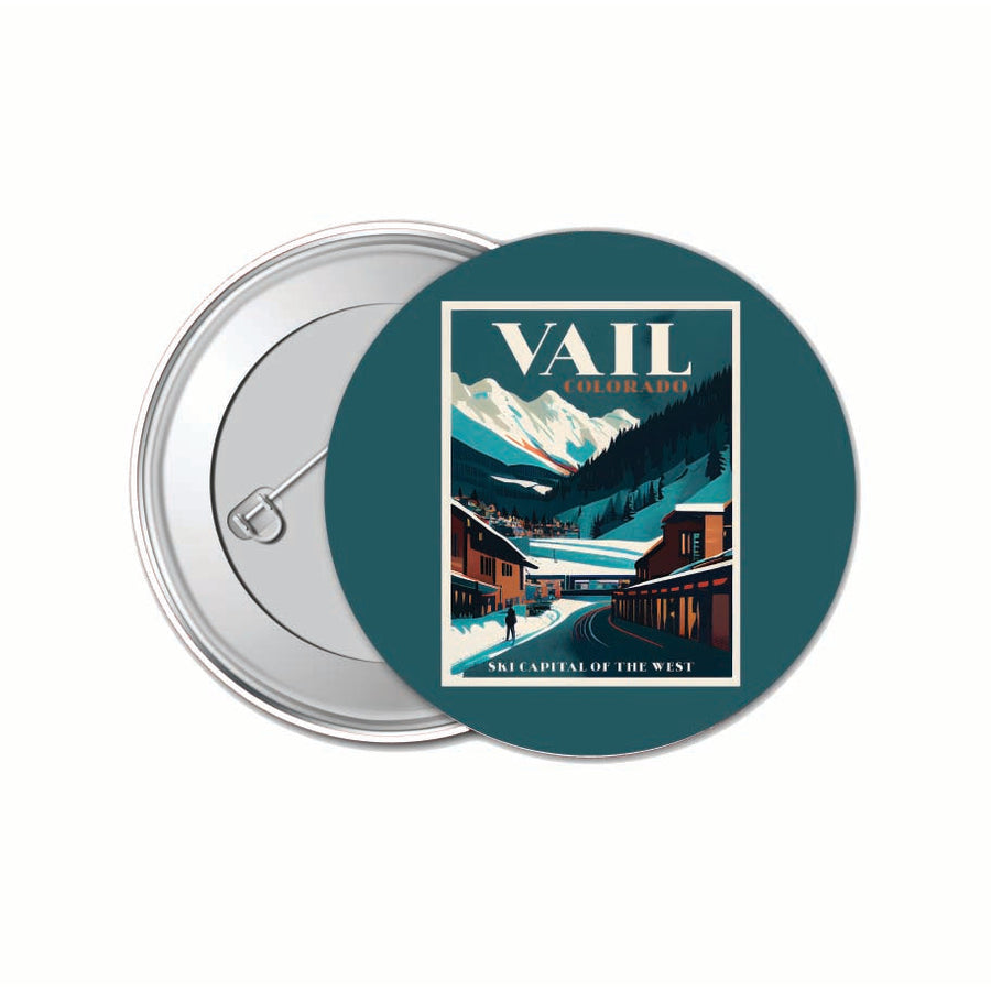 Vail Colorado Design B Souvenir Small 1-Inch Button Pin 4 Pack Image 1