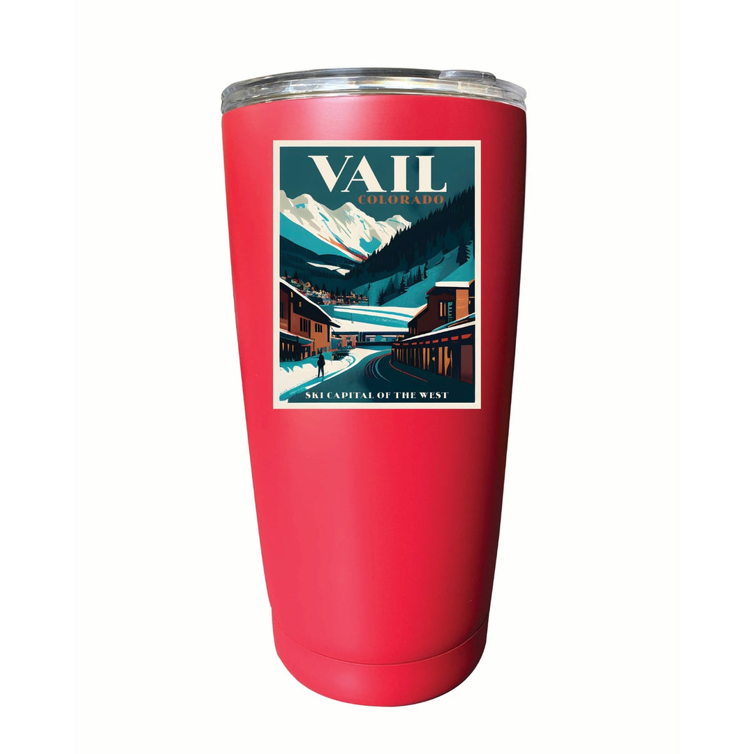 Vail Colorado Design B Souvenir 16 oz Stainless Steel Insulated Tumbler Image 3