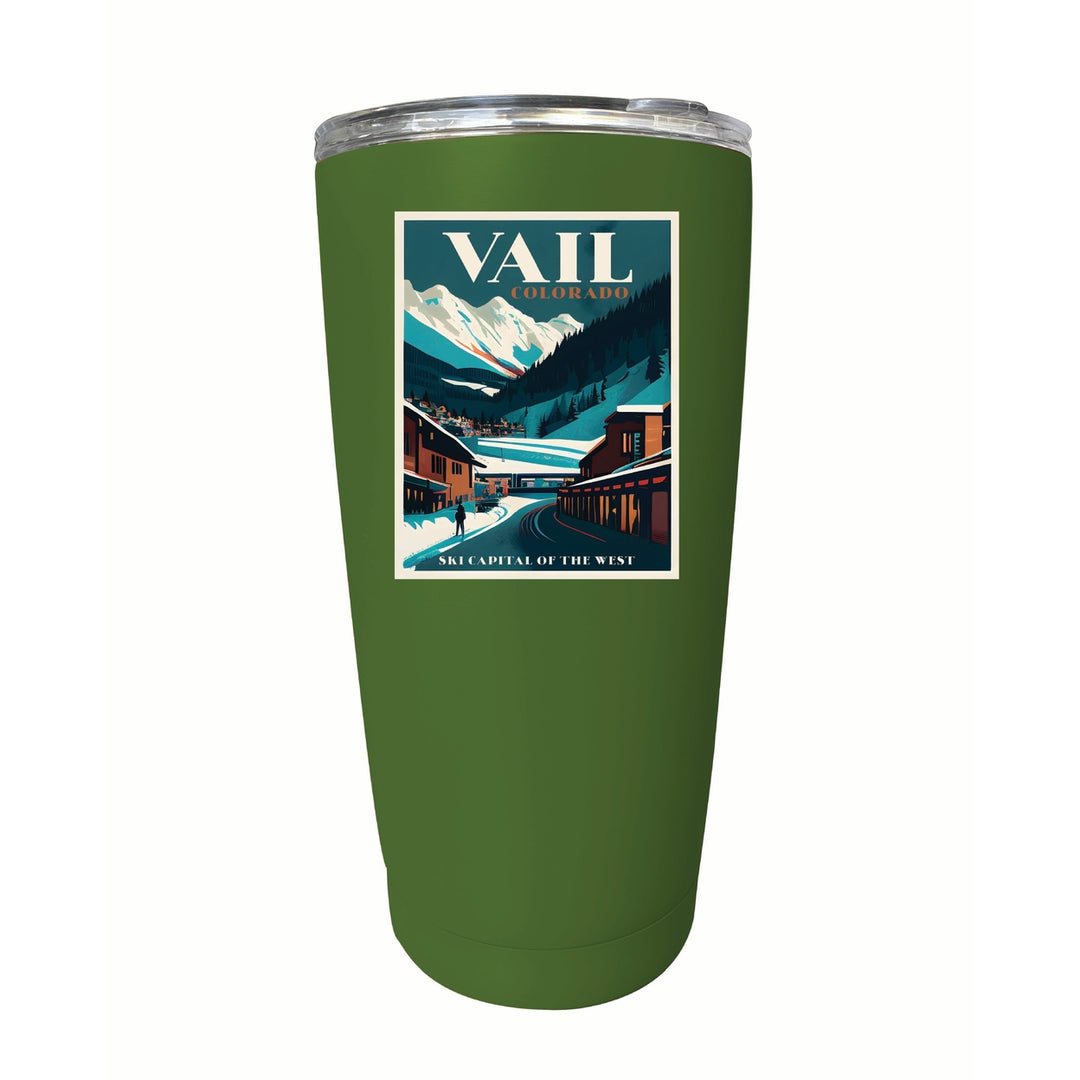 Vail Colorado Design B Souvenir 16 oz Stainless Steel Insulated Tumbler Image 4