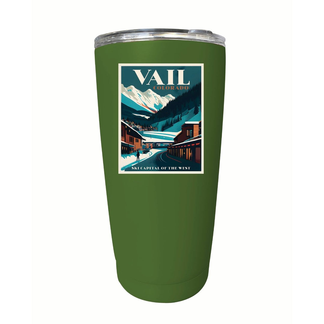 Vail Colorado Design B Souvenir 16 oz Stainless Steel Insulated Tumbler Image 1