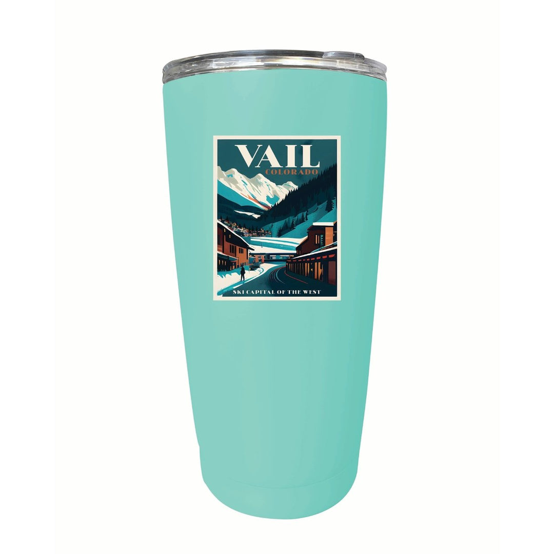 Vail Colorado Design B Souvenir 16 oz Stainless Steel Insulated Tumbler Image 4