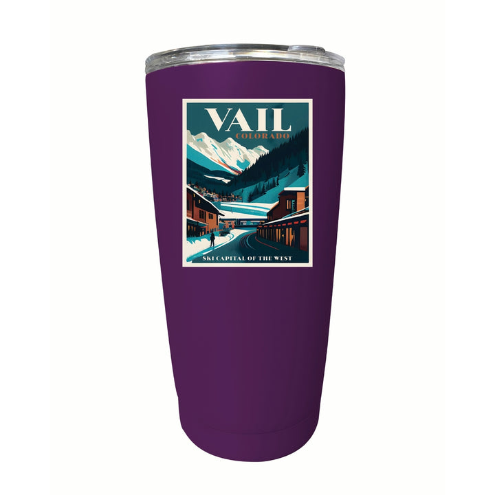 Vail Colorado Design B Souvenir 16 oz Stainless Steel Insulated Tumbler Image 6