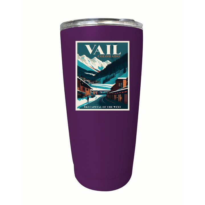 Vail Colorado Design B Souvenir 16 oz Stainless Steel Insulated Tumbler Image 1