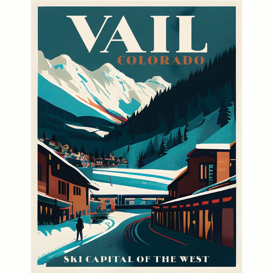 Vail Colorado Design B Souvenir Die Cut Flat Magnet Image 1