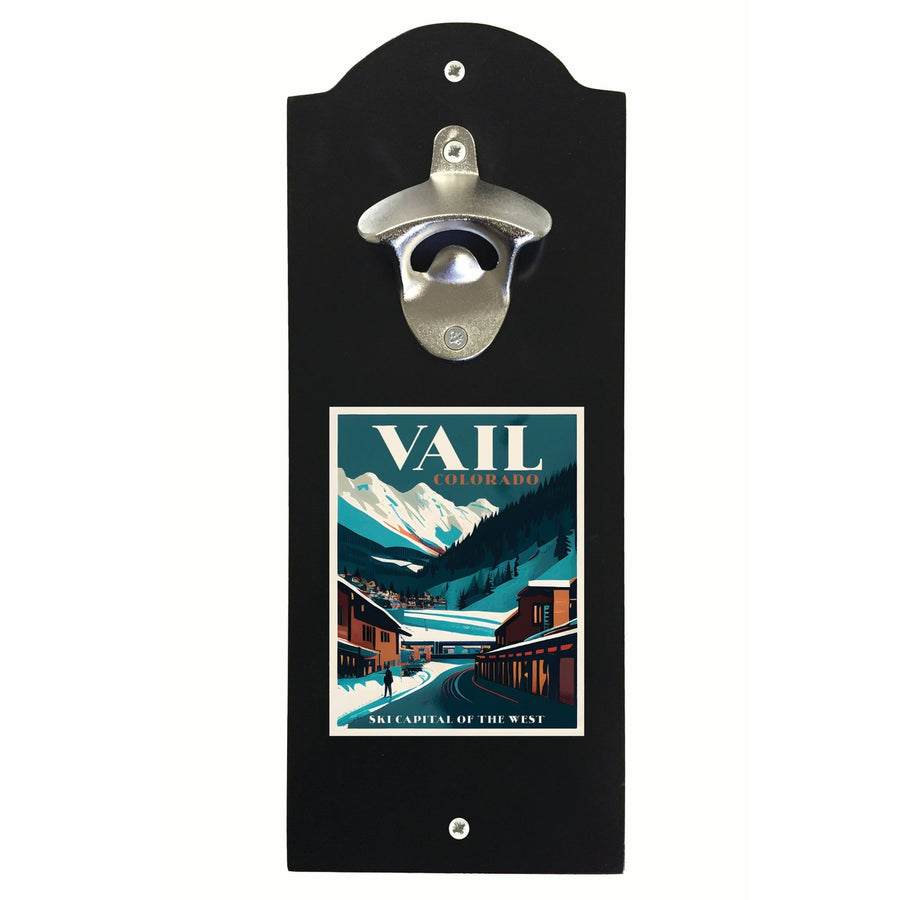 Vail Colorado Design B Souvenir Wall mounted bottle opener Image 1