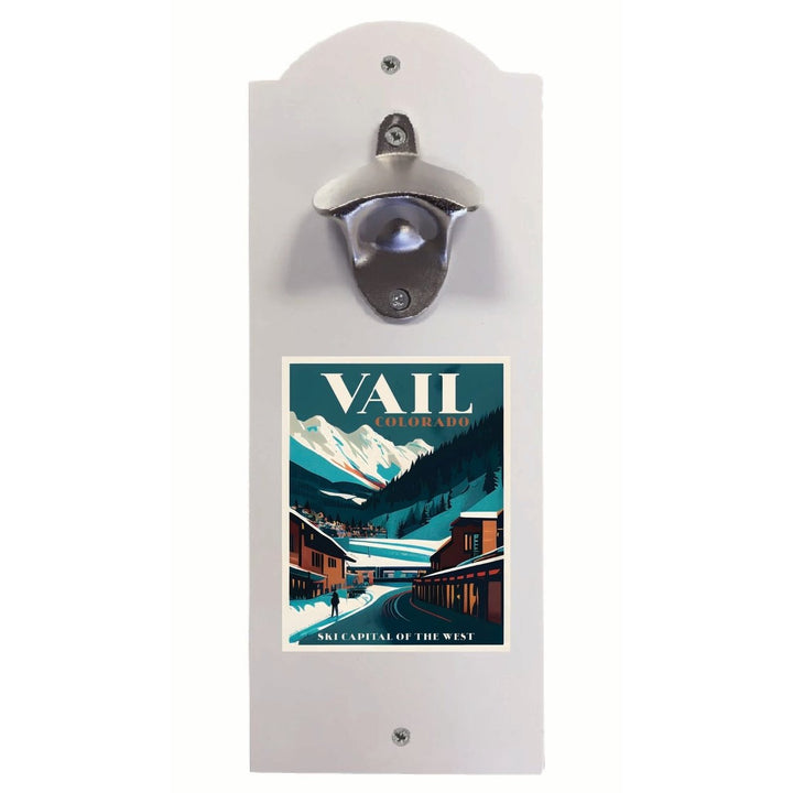 Vail Colorado Design B Souvenir Wall mounted bottle opener Image 1