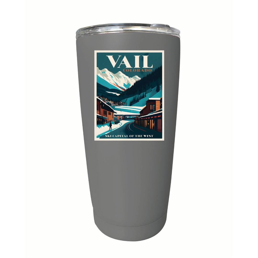 Vail Colorado Design B Souvenir 16 oz Stainless Steel Insulated Tumbler Image 11