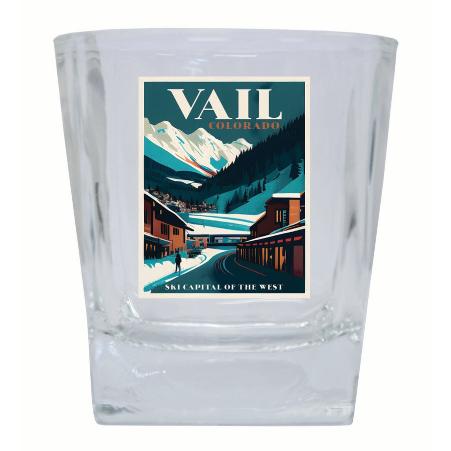 Vail Colorado Design B Souvenir 10 oz Whiskey Glass Rocks Glass Image 1