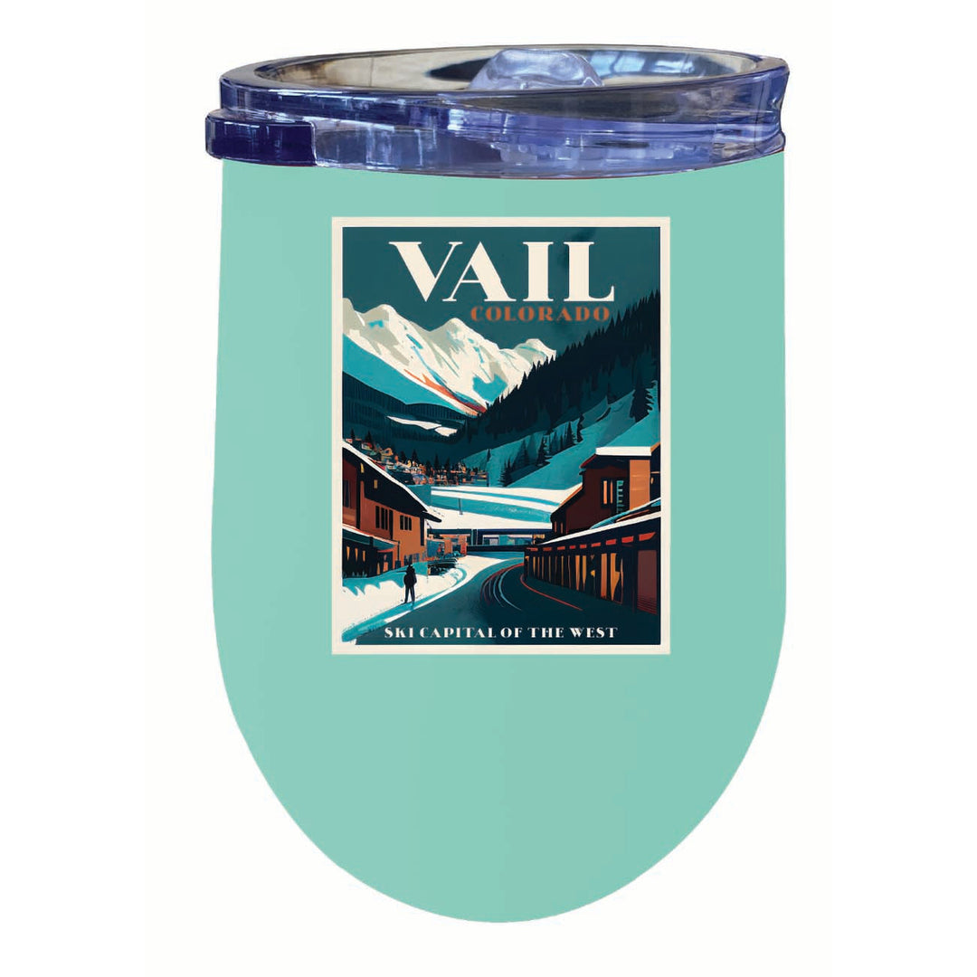 Vail Colorado Design B Souvenir 12 oz Insulated Wine Stainless Steel Tumbler Image 3