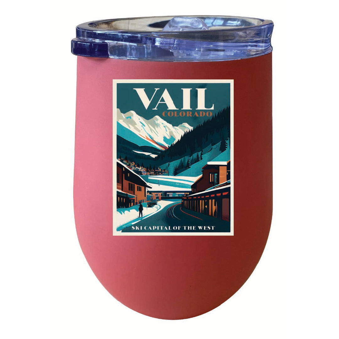 Vail Colorado Design B Souvenir 12 oz Insulated Wine Stainless Steel Tumbler Image 4