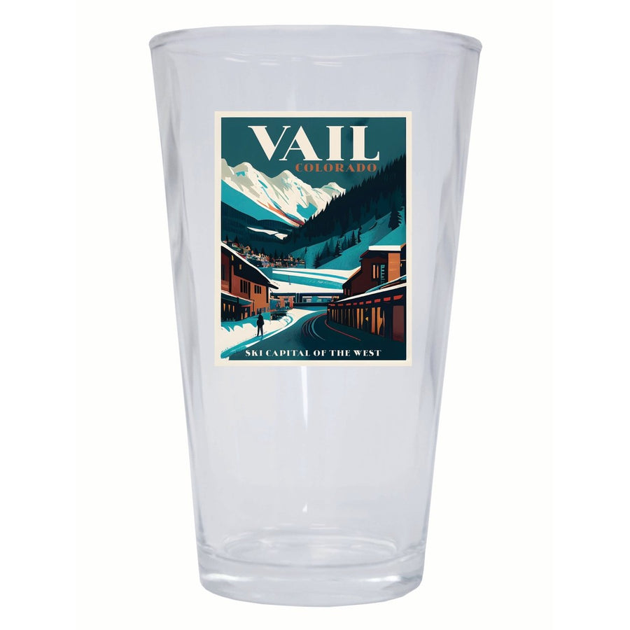 Vail Colorado Design B Souvenir 16 oz Pint Glass Image 1